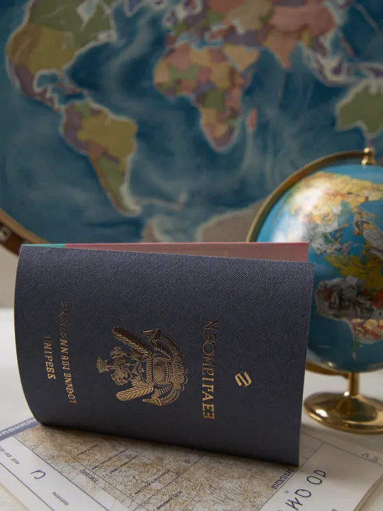 Visa pages in a passport
